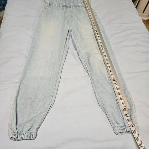 MOTHER Crop The Jumpsuit Sleeveless Light Blue Women Size S - Picture 11 of 16